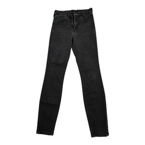 H&M &DENIM Super Skinny High Waist Ankle Length Black Jeans Womens Size 28